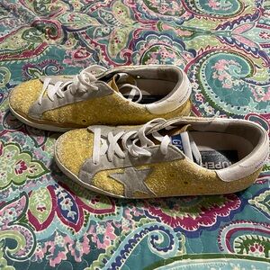 Golden Goose DB - Superstars - Yellow Glitter - Size 39